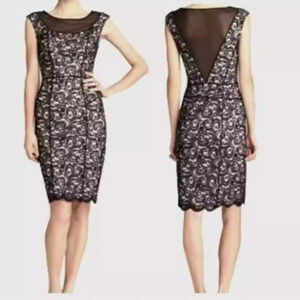 NWT black & ivory lace Vera Wang semi formal cocktail dress size 8